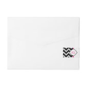 Zwart-wit Chevron Zigzag Patroon 2 Omwikkelbaar Adreslabel (Achterkant)