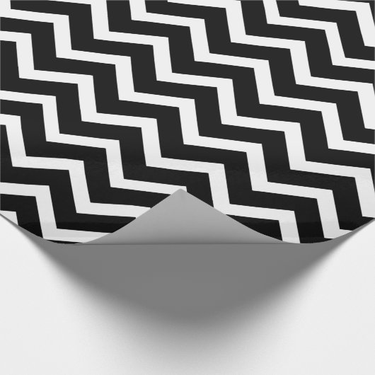 Zwart-wit Chevron zigzag patroon Cadeaupapier (Hoek)