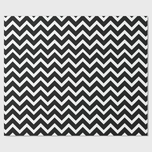 Zwart-wit Chevron zigzag patroon Cadeaupapier (Vlak)