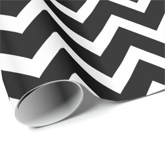 Zwart-wit Chevron zigzag patroon Cadeaupapier (Rol Hoek)