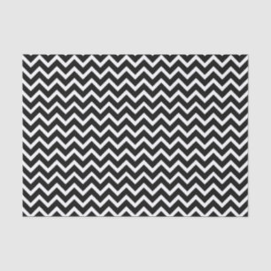 Zwart-wit Chevron zigzag patroon Tissuepapier