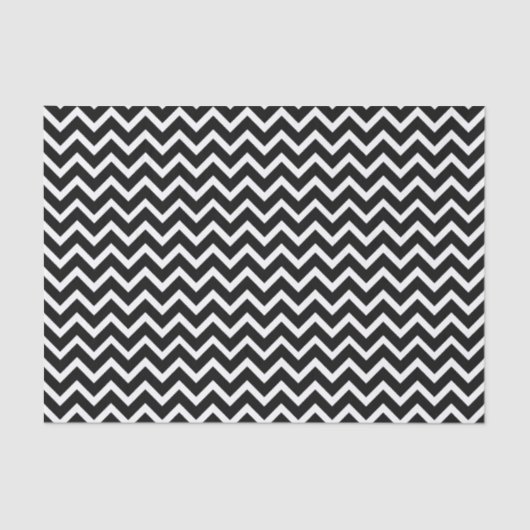 Zwart-wit Chevron zigzag patroon Tissuepapier (Voorkant)