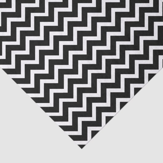 Zwart-wit Chevron zigzag patroon Tissuepapier (Detail)