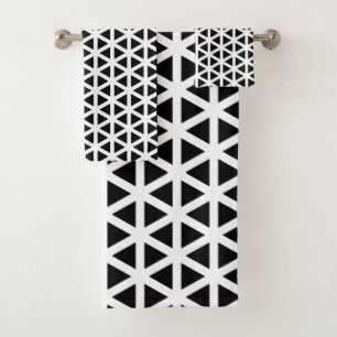 Zwart-wit Chevron Zigzag Pattern Bath Towel Bad Handdoek