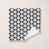 Zwart-wit Chevron Zigzag Pattern Bath Towel Bad Handdoek (Wasdoekje)