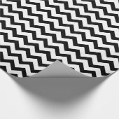 Zwart-wit Chevron Zigzag Pattern Cadeaupapier (Hoek)