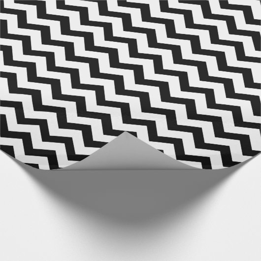 Zwart-wit Chevron Zigzag Pattern Cadeaupapier (Hoek)