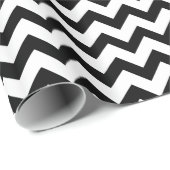 Zwart-wit Chevron Zigzag Pattern Cadeaupapier (Rol Hoek)