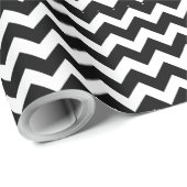 Zwart-wit Chevron Zigzag Pattern Cadeaupapier (Rol Hoek)