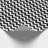 Zwart-wit Chevron Zigzag Pattern Cadeaupapier (Hoek)