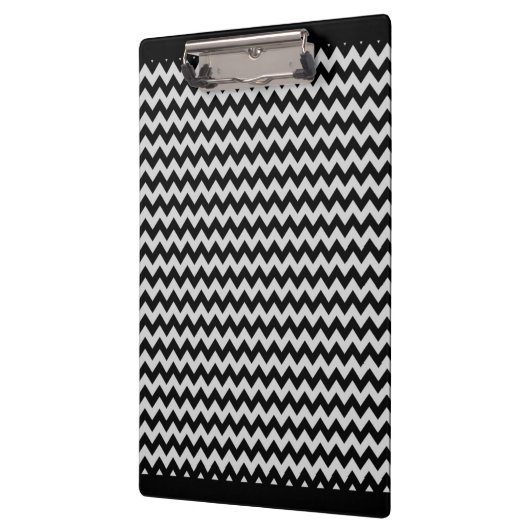 Zwart-wit Chevron Zigzag Pattern Klembord (Links)