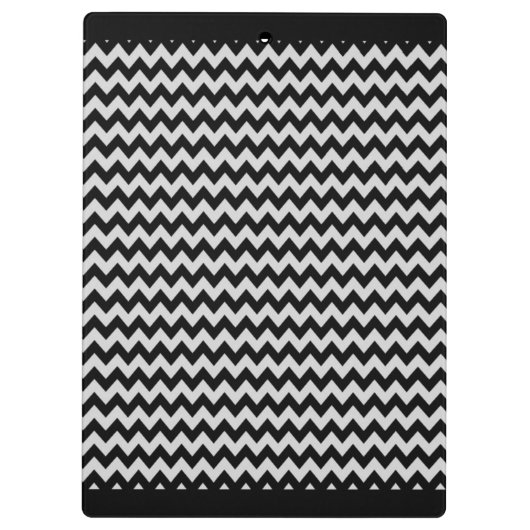 Zwart-wit Chevron Zigzag Pattern Klembord (Achterkant)