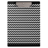 Zwart-wit Chevron Zigzag Pattern Klembord (Voorkant)