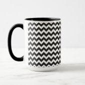 Zwart-wit Chevron Zigzag Pattern Mok (Links)