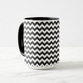 Zwart-wit Chevron Zigzag Pattern Mok (Voorkant links)