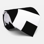 Zwart-wit Chevron Zigzag Pattern Stropdas (Opgerold)