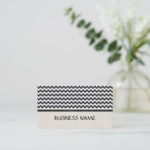 Zwart-wit Chevron Zigzag Pattern Visitekaartje (Staand voorkant)