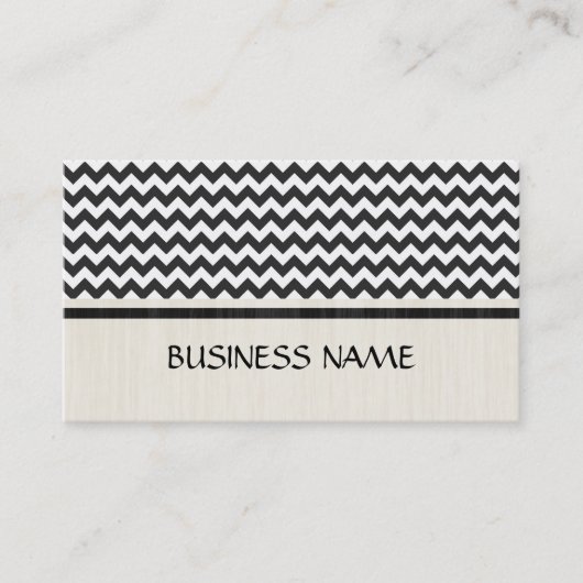 Zwart-wit Chevron Zigzag Pattern Visitekaartje (Voorkant)