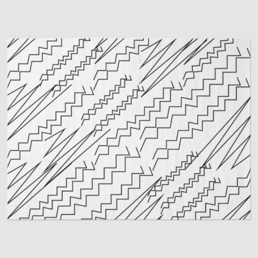 Zwart-wit Chevron Zigzag Strepen Tissuepapier (Voorkant)