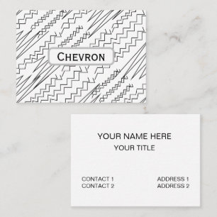 Zwart-wit Chevron Zigzag Strepen Visitekaartje