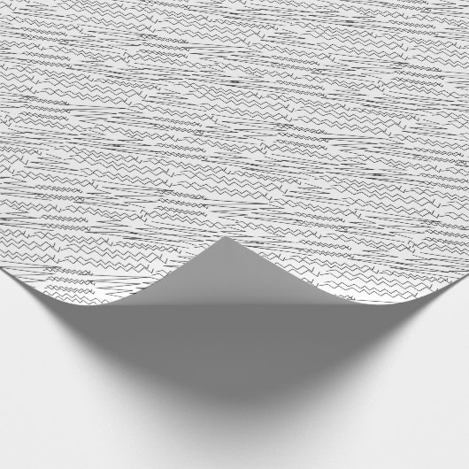Zwart-wit Chevron Zigzag Stripes Cadeaupapier (Hoek)