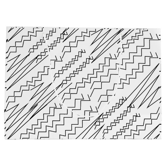 Zwart-wit Chevron Zigzag Stripes Groot Cadeauzakje (Achterkant)