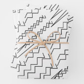 Zwart-wit Chevron Zigzag Stripes Inpakpapier Vel (In situ)