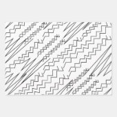 Zwart-wit Chevron Zigzag Stripes Inpakpapier Vel (Voorkant)