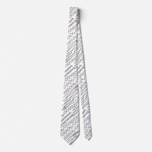 Zwart-wit Chevron Zigzag Stripes Stropdas (Voorkant)
