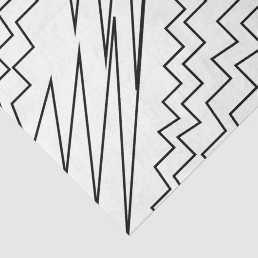 Zwart-wit Chevron Zigzag Stripes Tissuepapier (Detail)