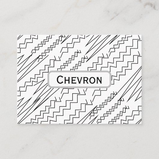 Zwart-wit Chevron Zigzag Stripes Visitekaartje (Voorkant)