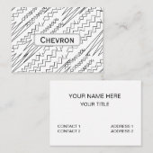 Zwart-wit Chevron Zigzag Stripes Visitekaartje (Voorkant / Achterkant)