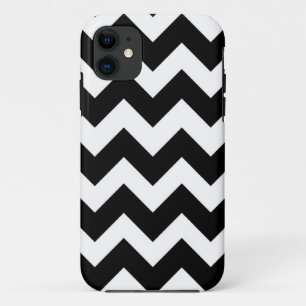 Zwart-wit Chevron Zigzap Pattern iPhone 11 Hoesje