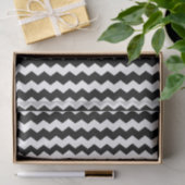 Zwart-wit chevronprint-monogramletter initiaal tissuepapier (Geschenk)