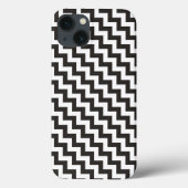 Zwart wit Chevrons iPhone 6 Xtreme Hoesje (Achterkant)