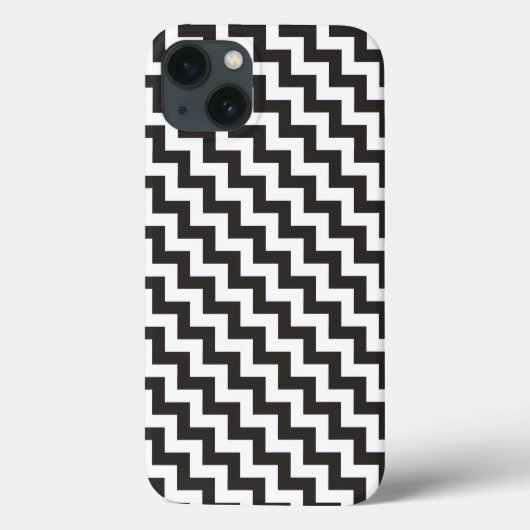 Zwart wit Chevrons iPhone 6 Xtreme Hoesje (Achterkant)