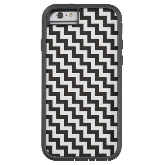 Zwart wit Chevrons iPhone 6 Xtreme Hoesje (Achterkant)
