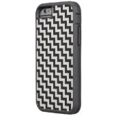 Zwart wit Chevrons iPhone 6 Xtreme Hoesje (Achterkant Links)