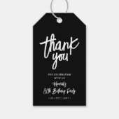 Zwart & Wit | Chic 80th Birthday Party Dank u Cadeaulabel (Voorkant)