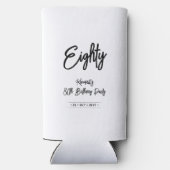 Zwart & Wit | Chic Cheers 80ste verjaardagsfeestje Seltzer Blikjeskoeler (Achterkant)