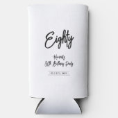 Zwart & Wit | Chic Cheers 80ste verjaardagsfeestje Seltzer Blikjeskoeler (Voorkant)