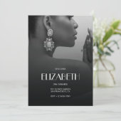 Zwart & Wit Chic Modern Minimalistische Bruidsshow Kaart (Staand voorkant)