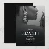 Zwart & Wit Chic Modern Minimalistische Bruidsshow Kaart (Voorkant / Achterkant)