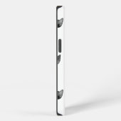 Zwart-wit chic patroon van een knuffelkat iPhone hoesje (Rechterkant)
