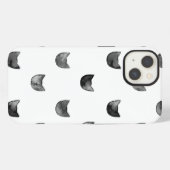Zwart-wit chic patroon van een knuffelkat iPhone hoesje (Achterkant horizontaal)