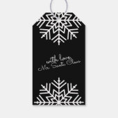 Zwart & Wit Chic Prettig Kerstfeest met Sneeuwvlok Cadeaulabel (Achterkant)