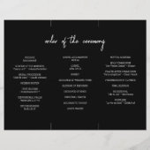 Zwart-wit Chic Script Trifold Wedding Programma Flyer (Achterkant)