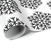 Zwart-wit Chic Snowflake Patroon Cadeaupapier (Rol Hoek)