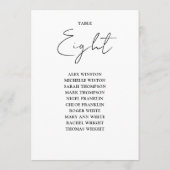 Zwart-wit Chic Zitting Grafiek Tafelnummer (Achterkant)