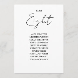 Zwart-wit Chic Zitting Grafiek Tafelnummer